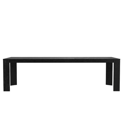 Extension Dining Table Black Adjustable Height with Sturdy Legs