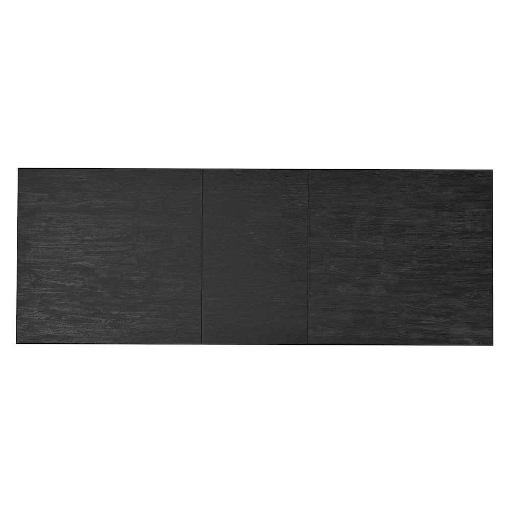 Extension Dining Table Black Adjustable Height with Sturdy Legs