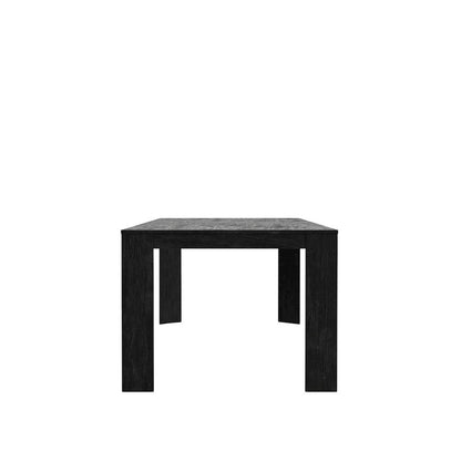 Extension Dining Table Black Adjustable Height with Sturdy Legs