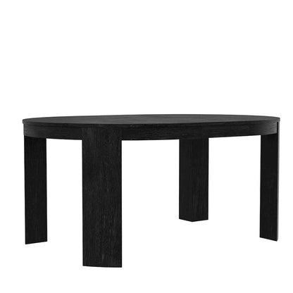 Round Dining Table Black with Adjustable Height and Transitional Design