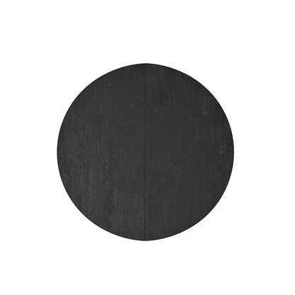 Round Dining Table Black with Adjustable Height and Transitional Design