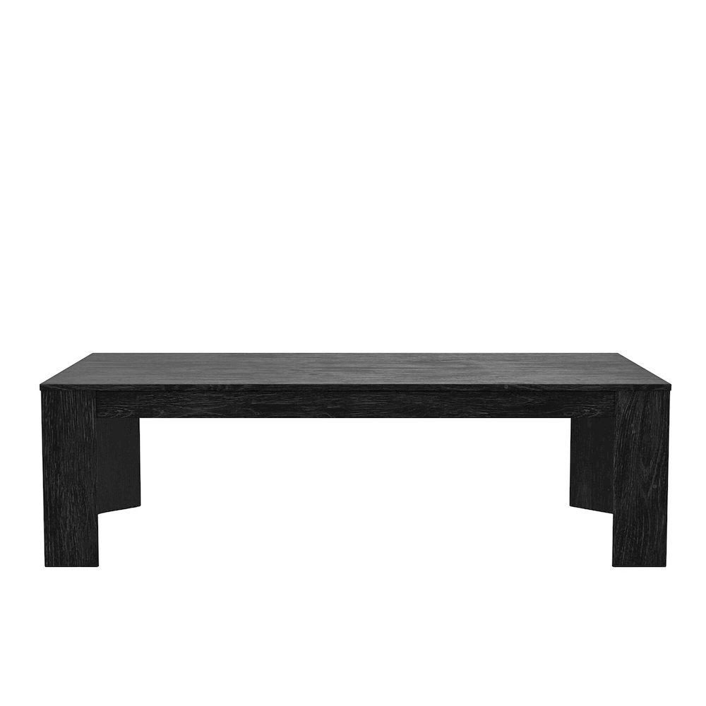 Rectangular Black Coffee Table with Sturdy Legs and Transitional Style