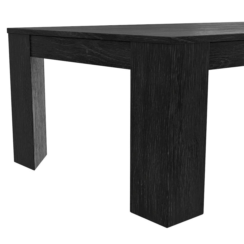 Rectangular Black Coffee Table with Sturdy Legs and Transitional Style