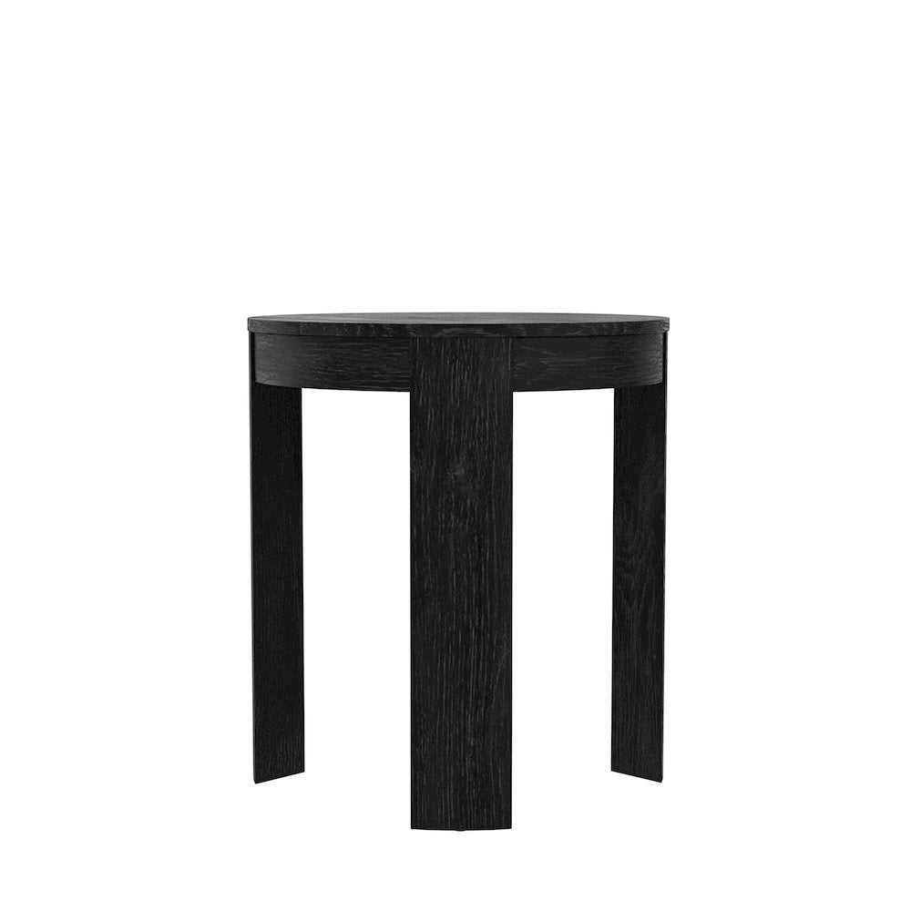 Black Round End Table with Transitional Design and Sturdy Construction