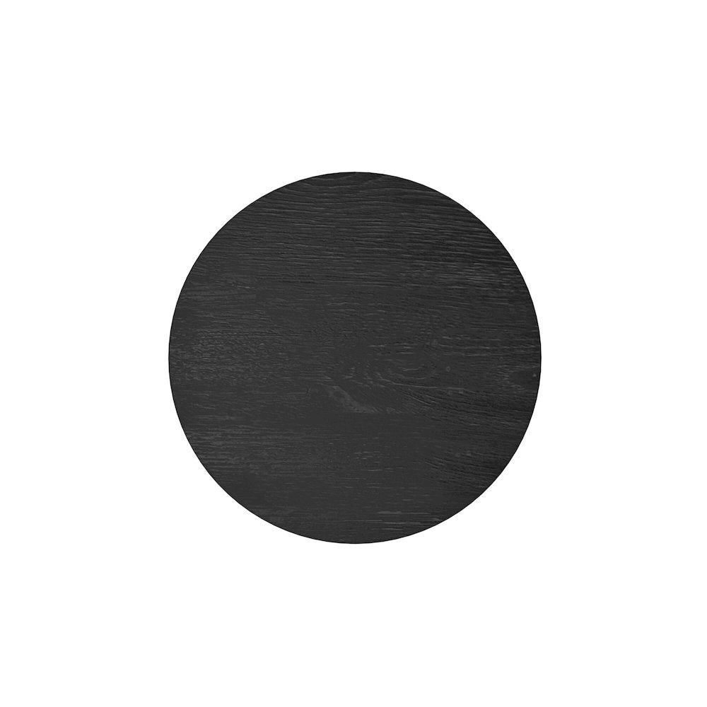 Black Round End Table with Transitional Design and Sturdy Construction
