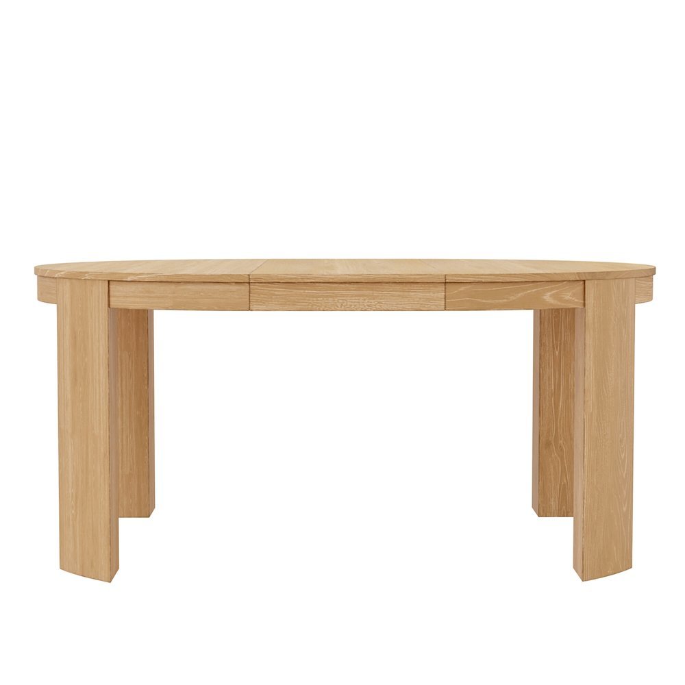 Round Light Wood Extension Dining Table with Adjustable Height and Sturdy Legs