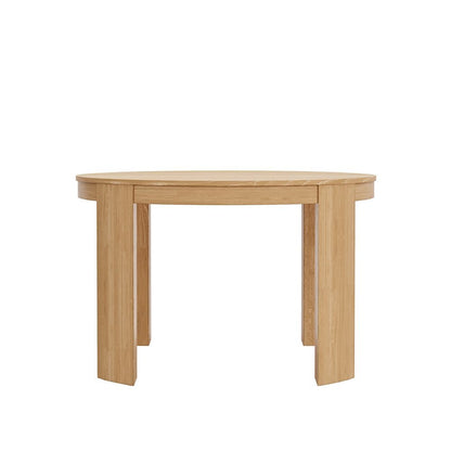 Round Light Wood Extension Dining Table with Adjustable Height and Sturdy Legs