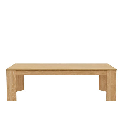 Rectangular Coffee Table with Light Wood Finish, Transitional Design