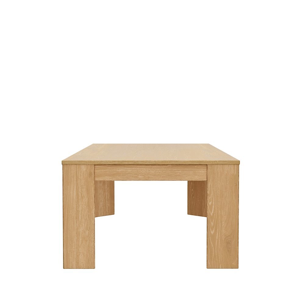 Rectangular Coffee Table with Light Wood Finish, Transitional Design