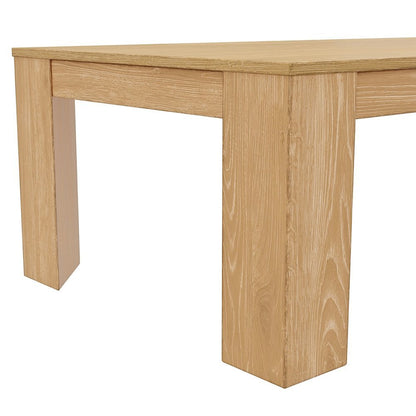 Rectangular Coffee Table with Light Wood Finish, Transitional Design