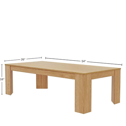 Rectangular Coffee Table with Light Wood Finish, Transitional Design