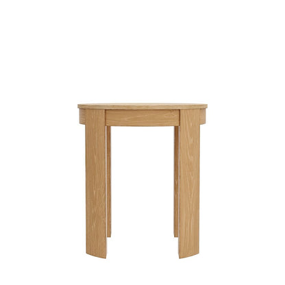 Round End Table, Light Wood Finish, Transitional Style, Single Piece