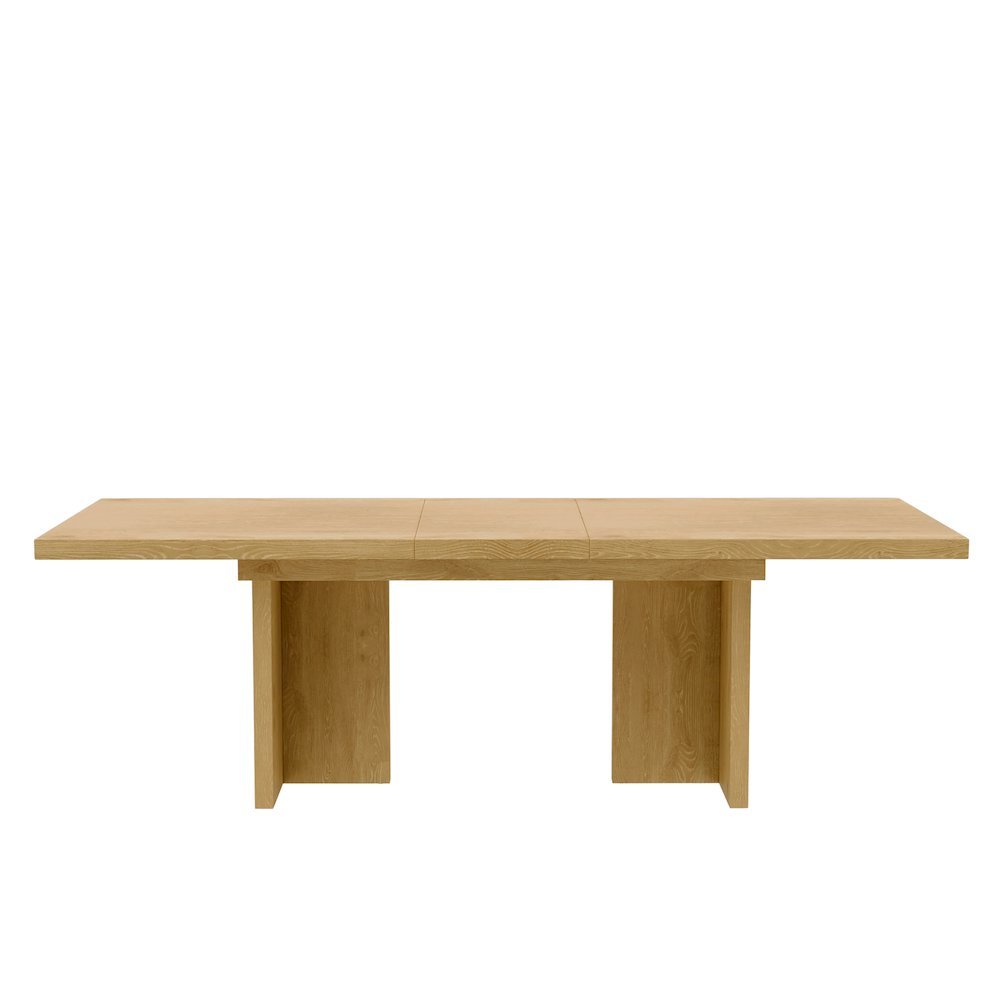 Warm Wood Extension Dining Table with Adjustable Height and Modern Rustic Design