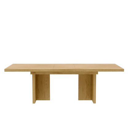 Warm Wood Extension Dining Table with Adjustable Height and Modern Rustic Design