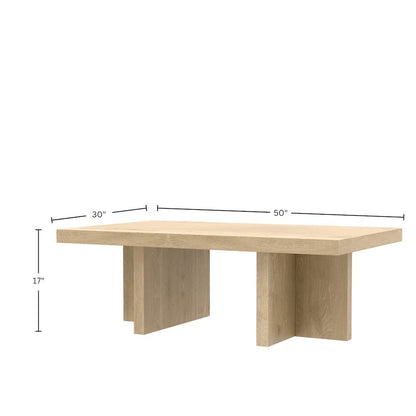 Rectangular Warm Wood Coffee Table Modern Rustic Design Solid Wood Surface