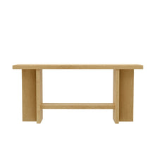 Console Table Warm Wood Finish Modern Rustic Design Single Piece Stand