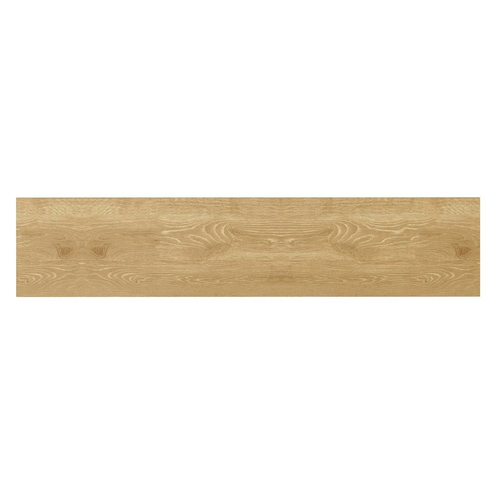 Console Table Warm Wood Finish Modern Rustic Design Single Piece Stand