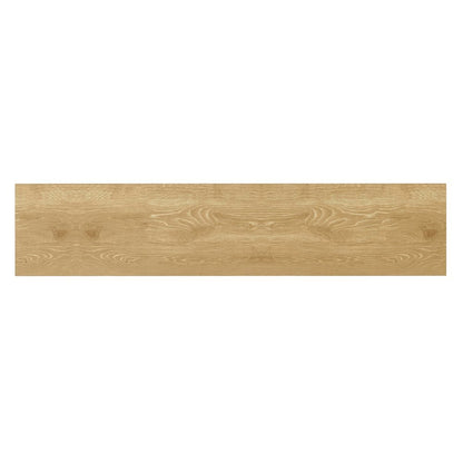 Console Table Warm Wood Finish Modern Rustic Design Single Piece Stand