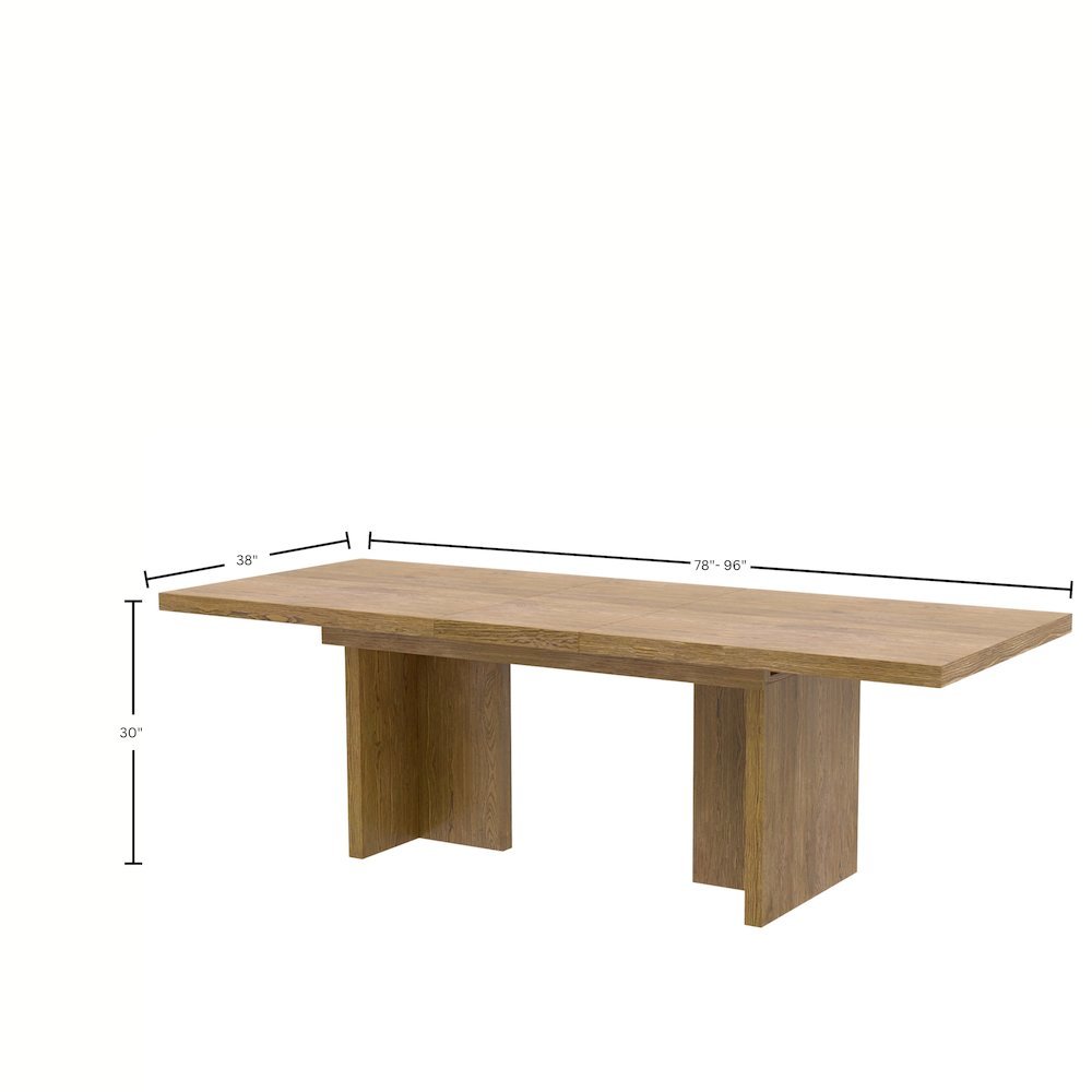 Oak Extendable Dining Table with Adjustable Height and Modern Rustic Design