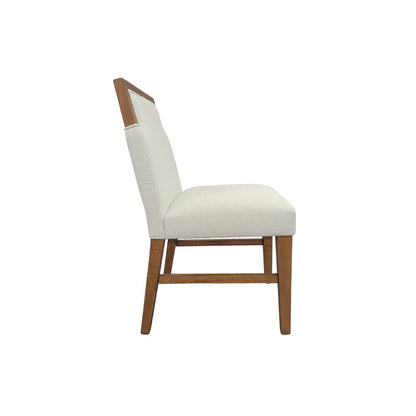 Modern Rustic Oak Side Chairs Set of 2 with Upholstered Seats and Durable Frame