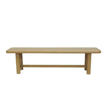 Light Oak Modern Dining Bench with Open Leg Space and Sleek Design