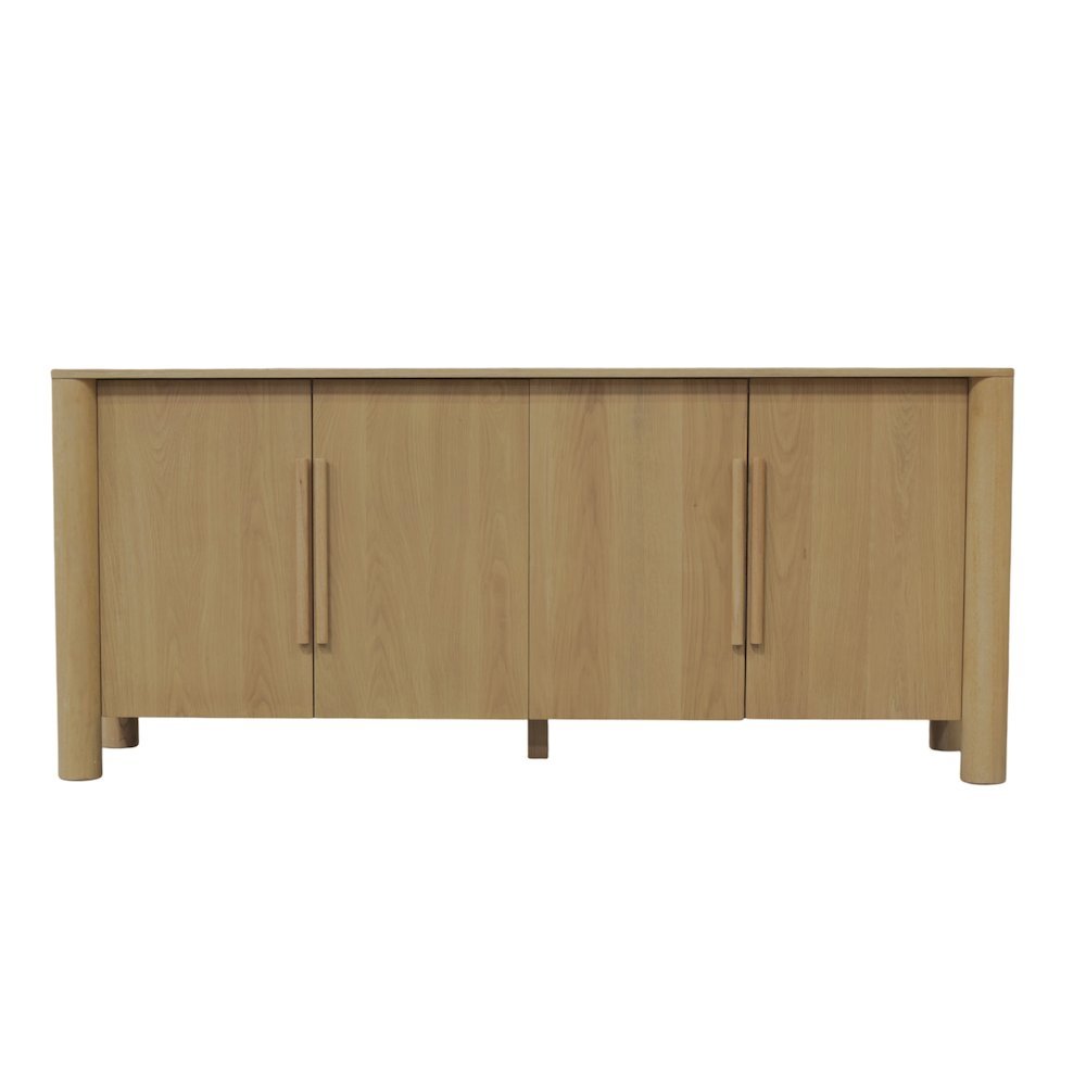 Light Oak Sideboard with Modern Design and Spacious Interior Shelf Storage