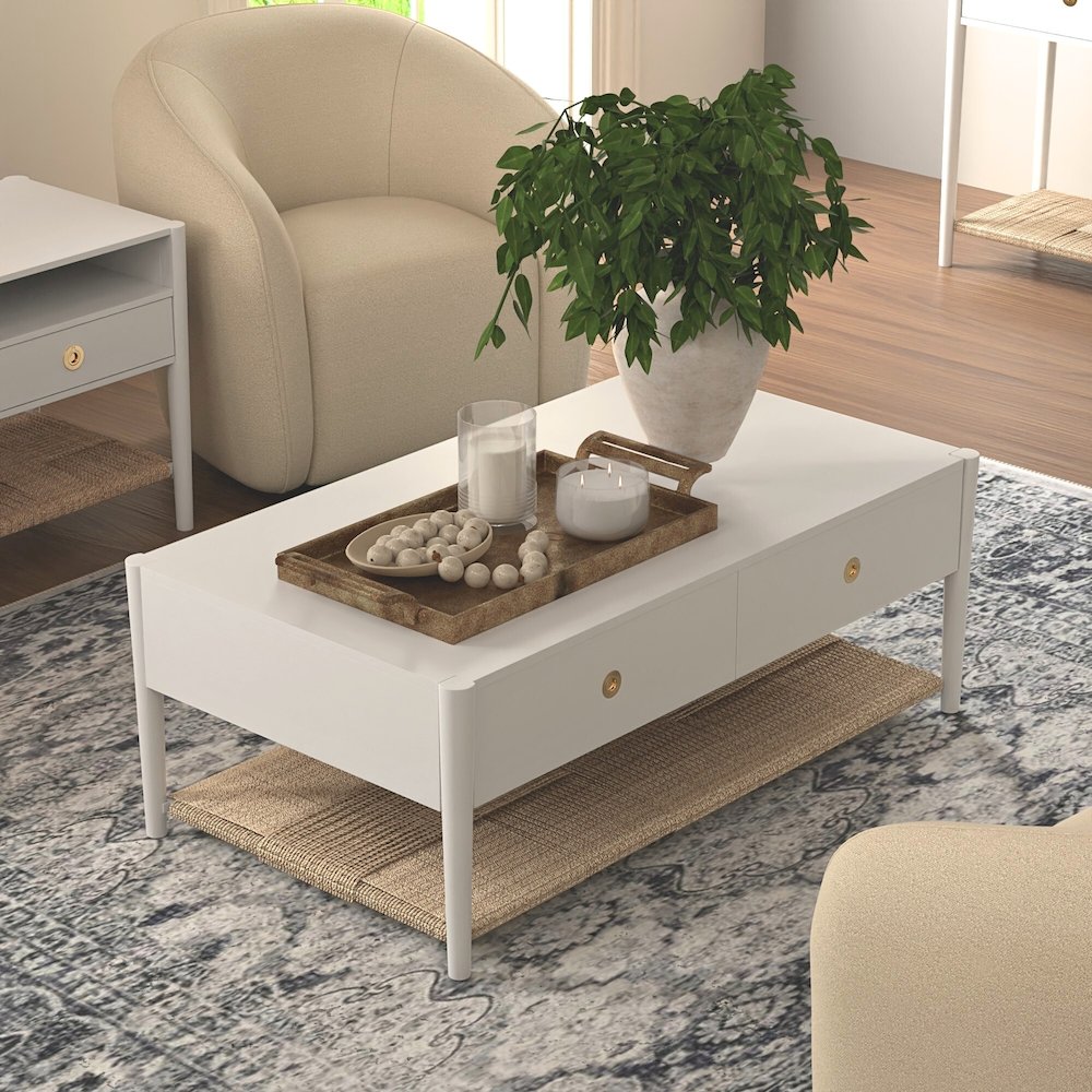 Cleo Coffee Table, Coconut Milk