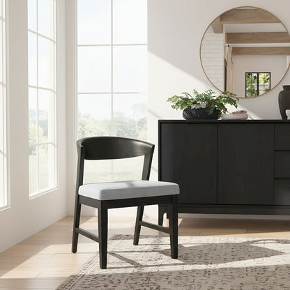 Cove Wood Back Chairs (Set of 2), Vintage Black