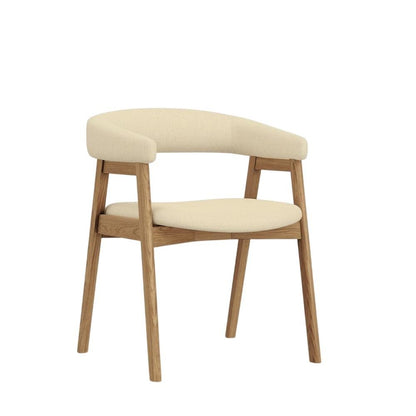Solid Rubberwood Modern Dining Chairs, Natural, Set of 2