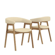 Solid Rubberwood Modern Dining Chairs, Natural, Set of 2