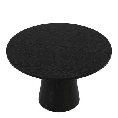 Black Round Dining Table, Mid-Century Modern Style, Seats 4