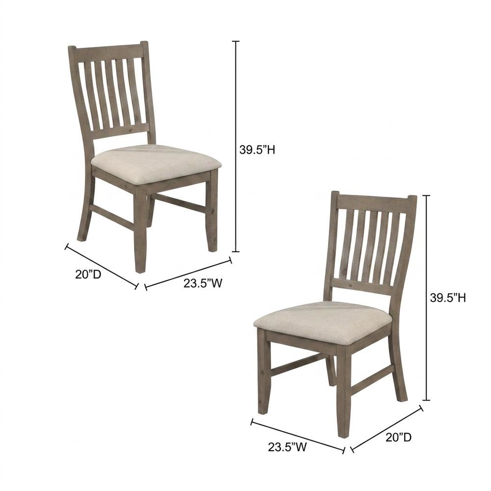 Solid Pine Farmhouse Dining Chairs, Natural, Set of 2