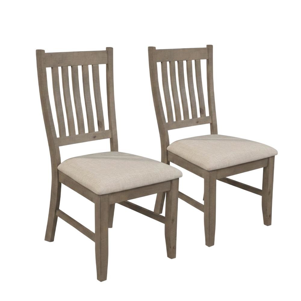 Solid Pine Farmhouse Dining Chairs, Natural, Set of 2