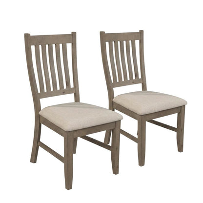 Solid Pine Farmhouse Dining Chairs, Natural, Set of 2