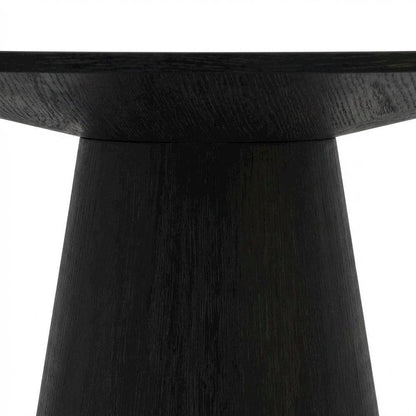 Black Round Dining Table, Mid-Century Modern Style, Seats 4
