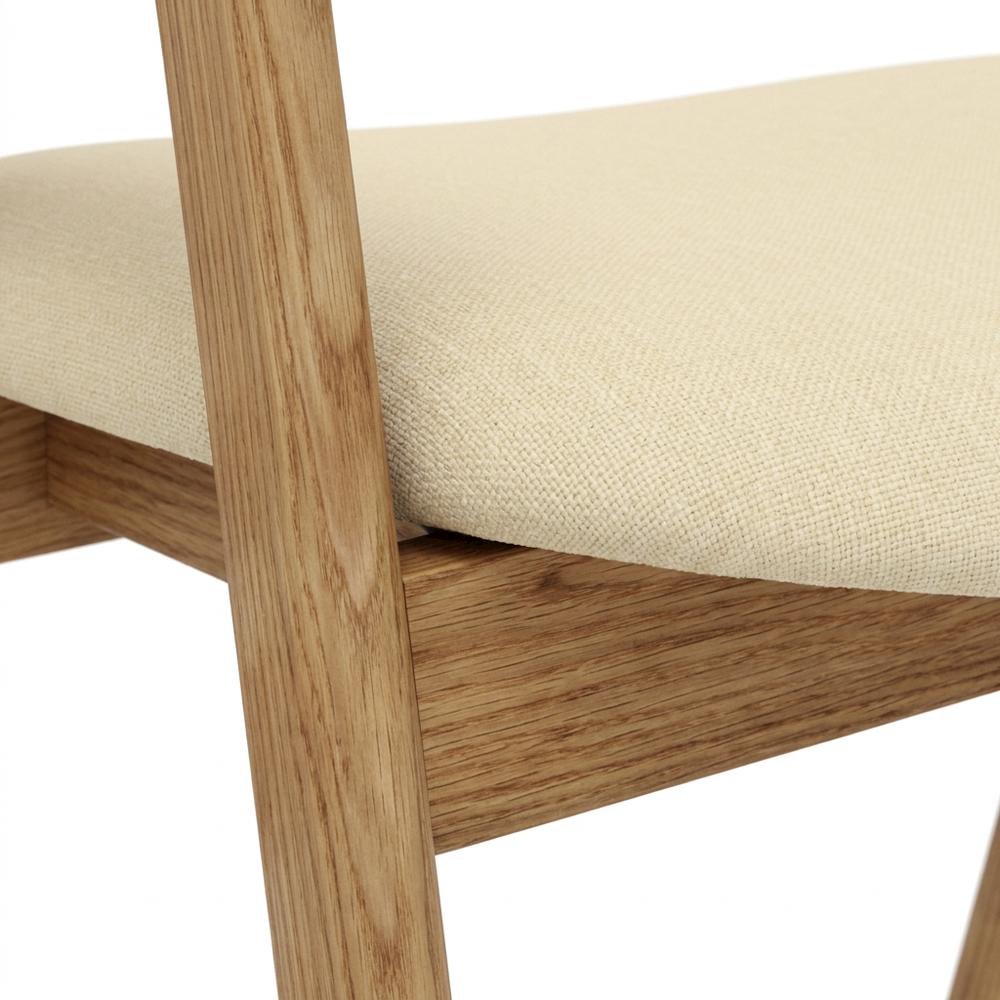 Solid Rubberwood Modern Dining Chairs, Natural, Set of 2