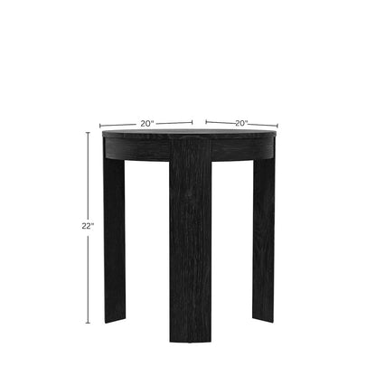 Carter Round End Table, Black