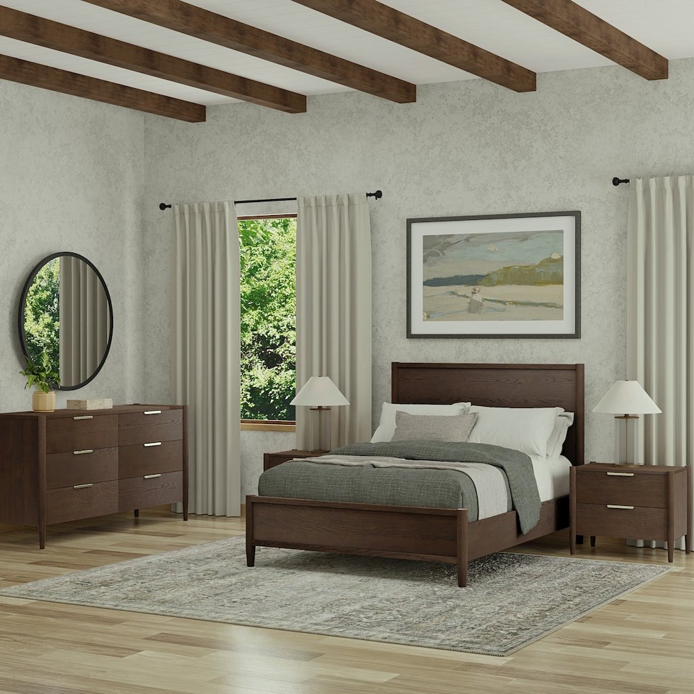 Sinclair Queen Panel Bed, Walnut