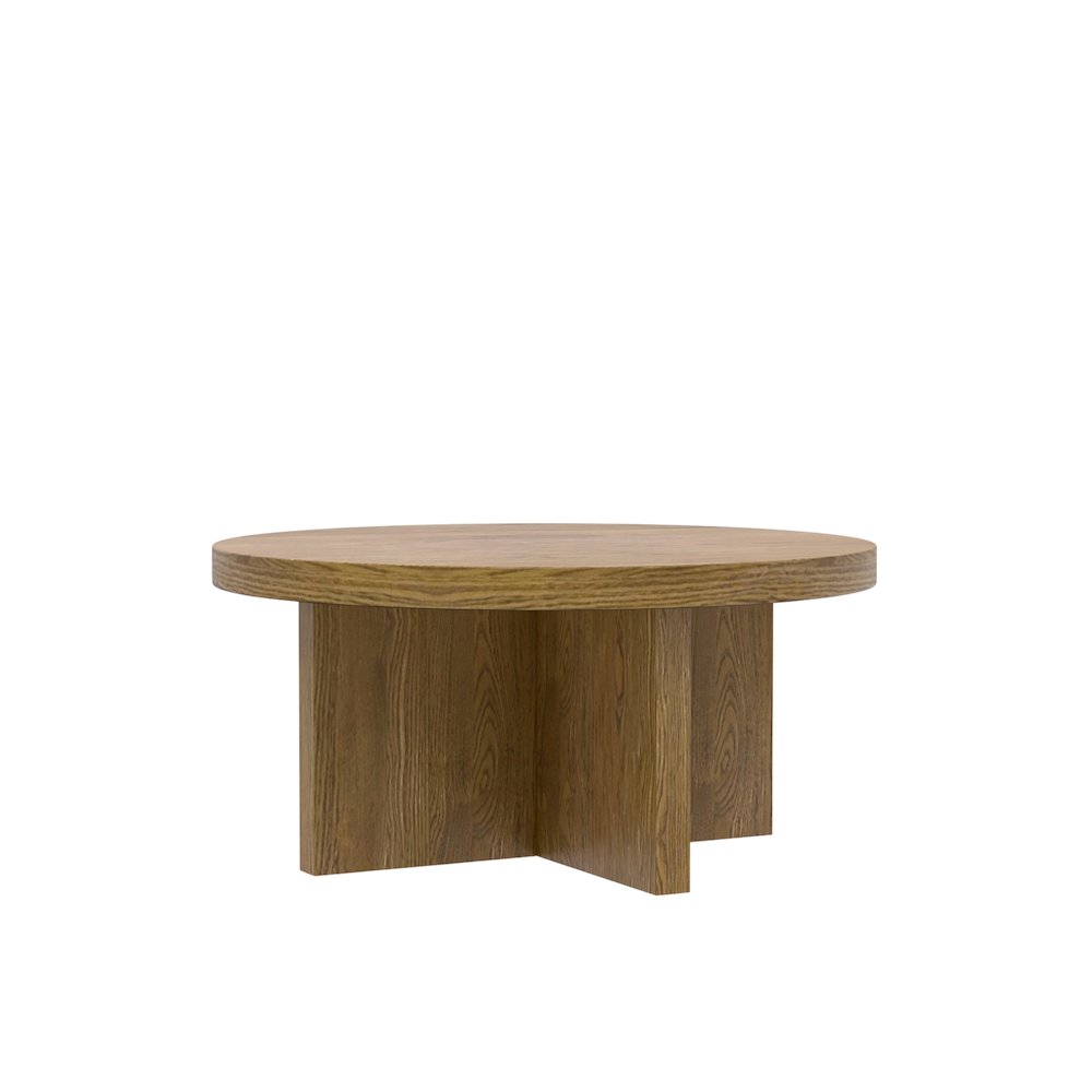 Donte Round Coffee Table, Oak