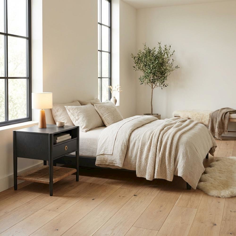 Cleo Nightstand, Charcoal Gray