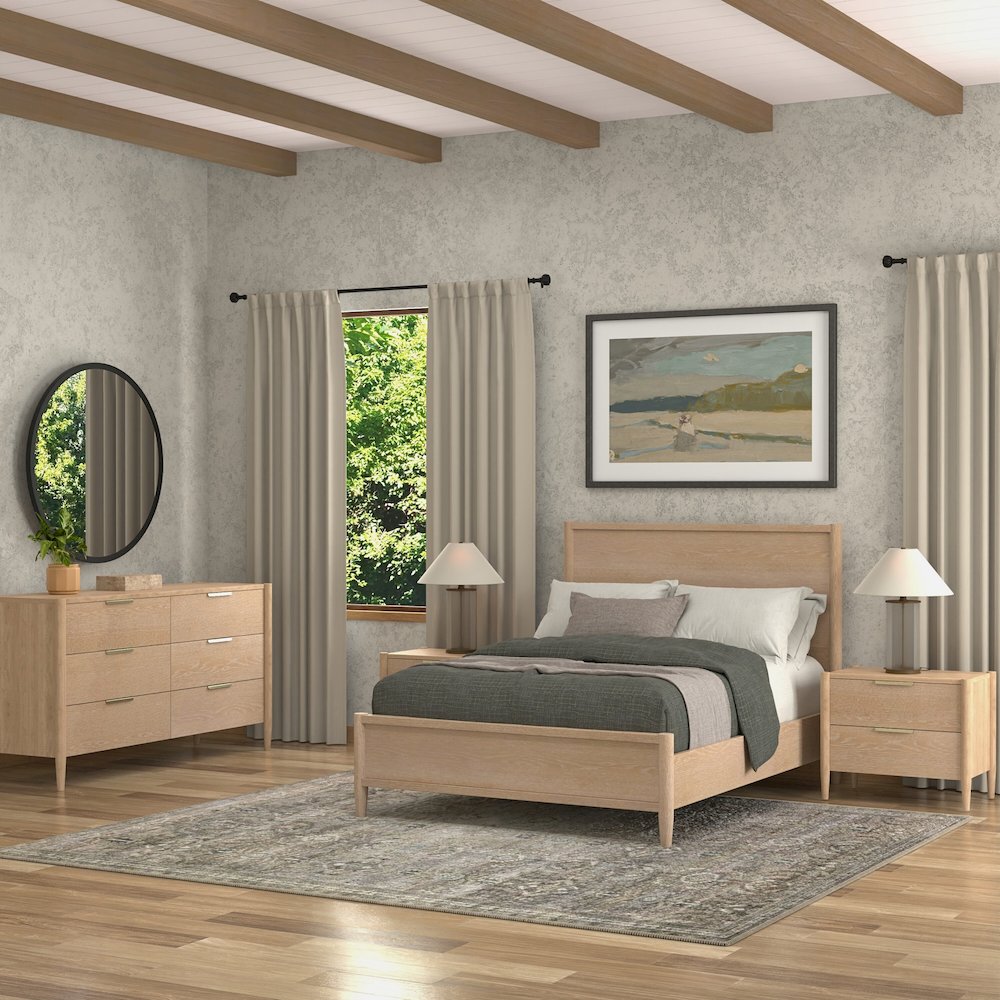 Sinclair California King Panel Bed, Natural