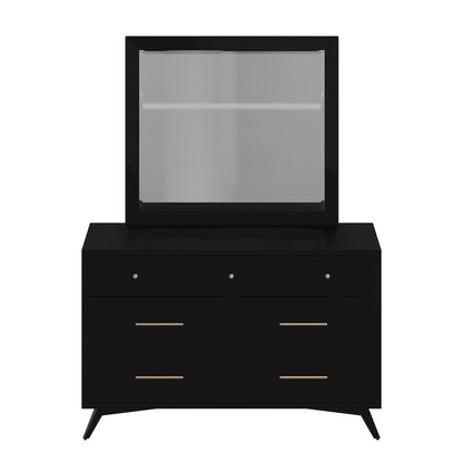 Flynn Mid Century Modern 7 Drawer Dresser, Black