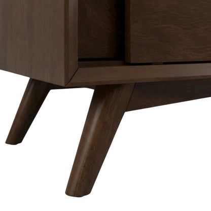 Walnut Small TV Console, Mid Century Modern Design, Solid Wood Construction