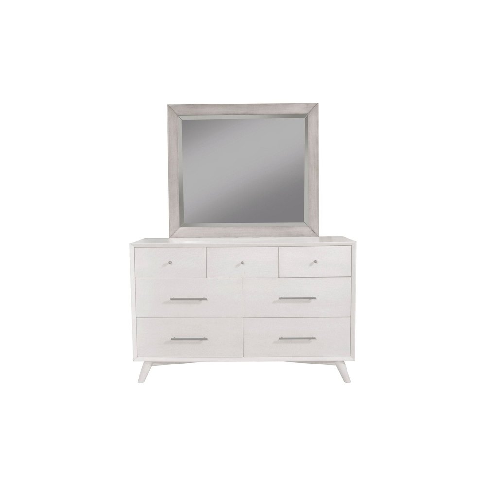Flynn Mid Century Modern Mirror, Gray