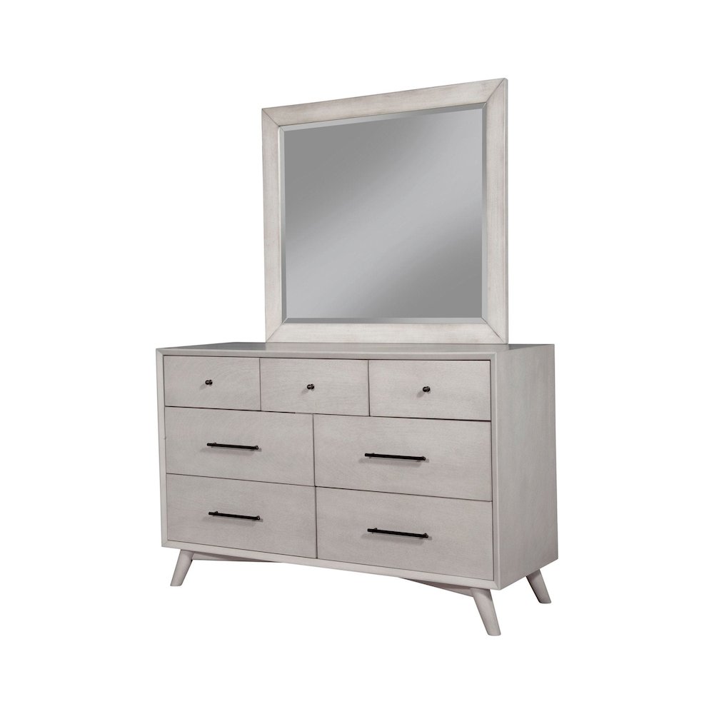 Flynn Mid Century Modern Mirror, Gray