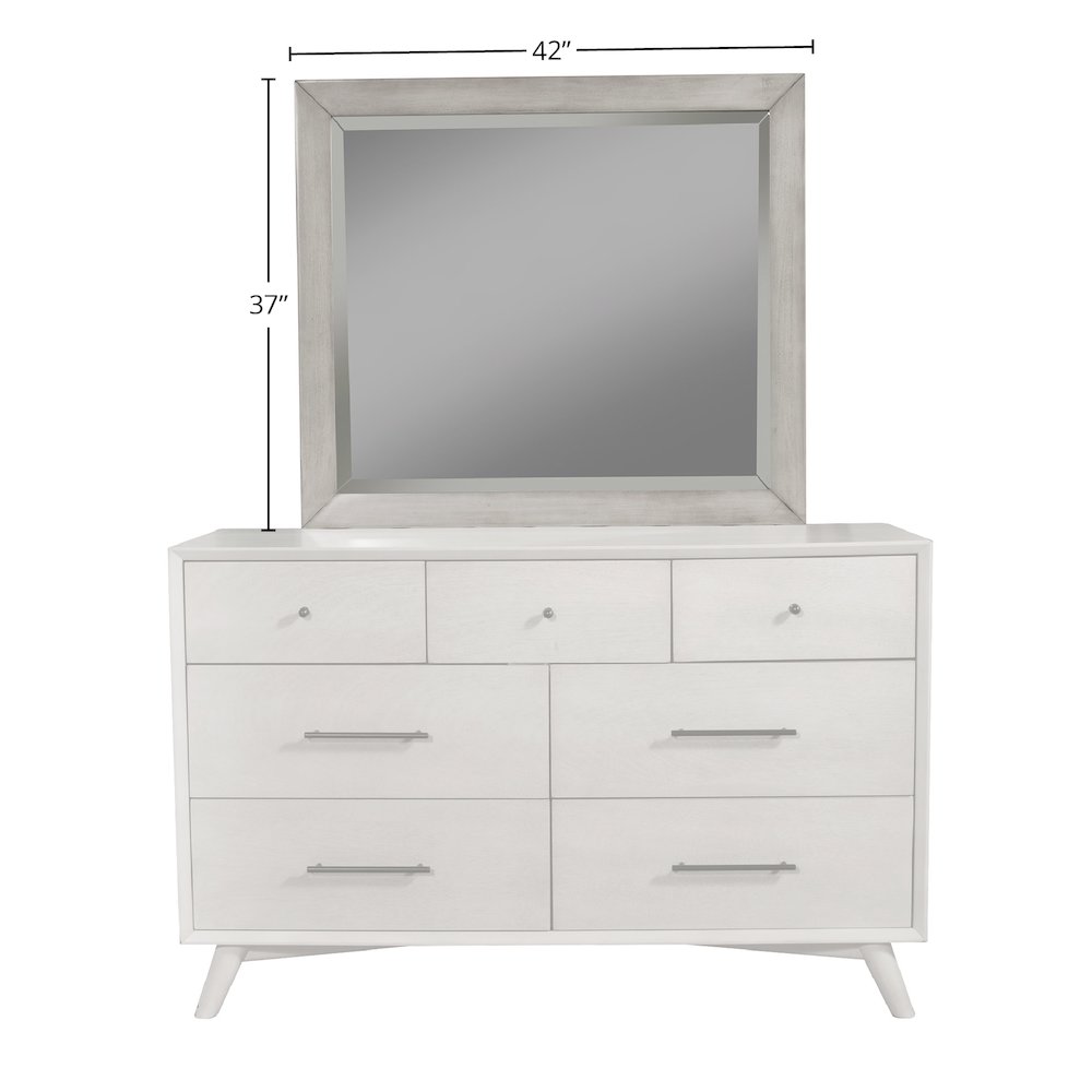 Flynn Mid Century Modern Mirror, Gray
