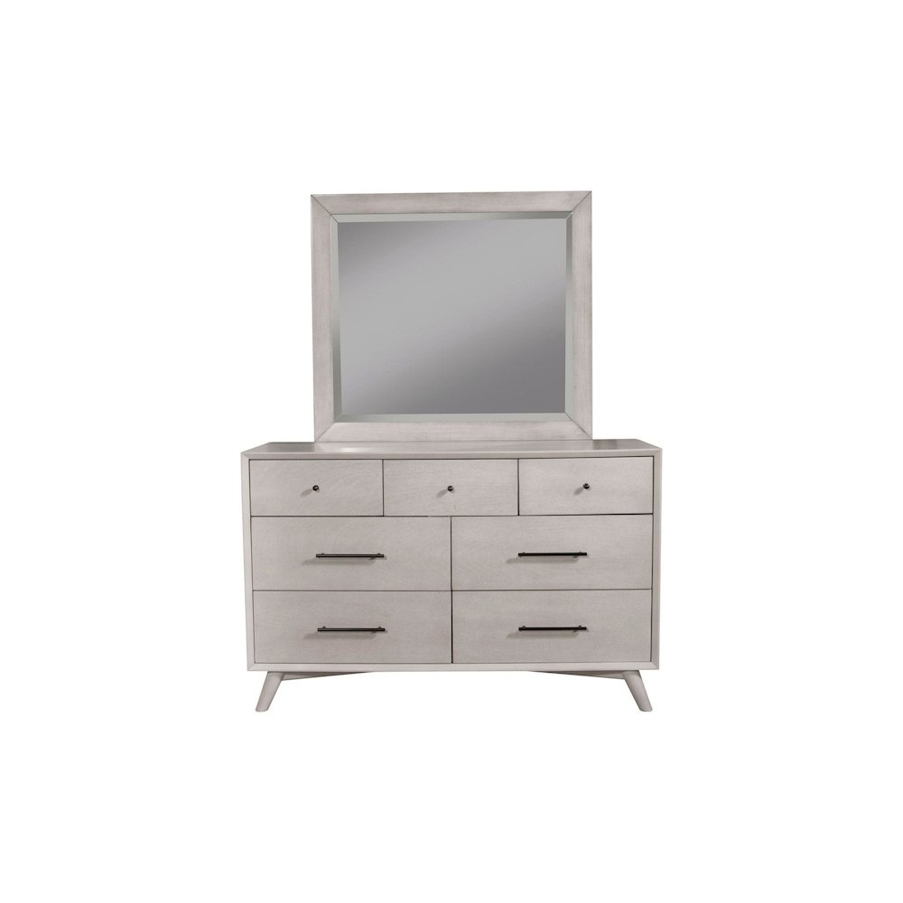 Flynn Mid Century Modern Mirror, Gray
