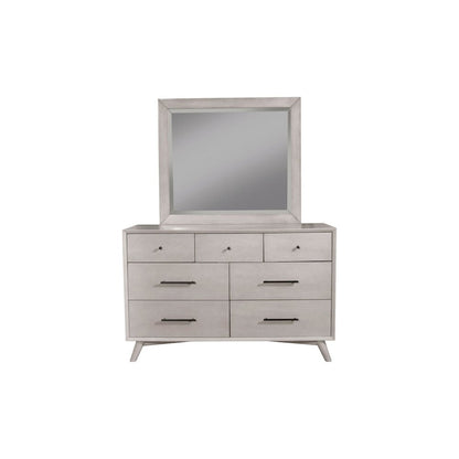 Flynn Mid Century Modern Mirror, Gray