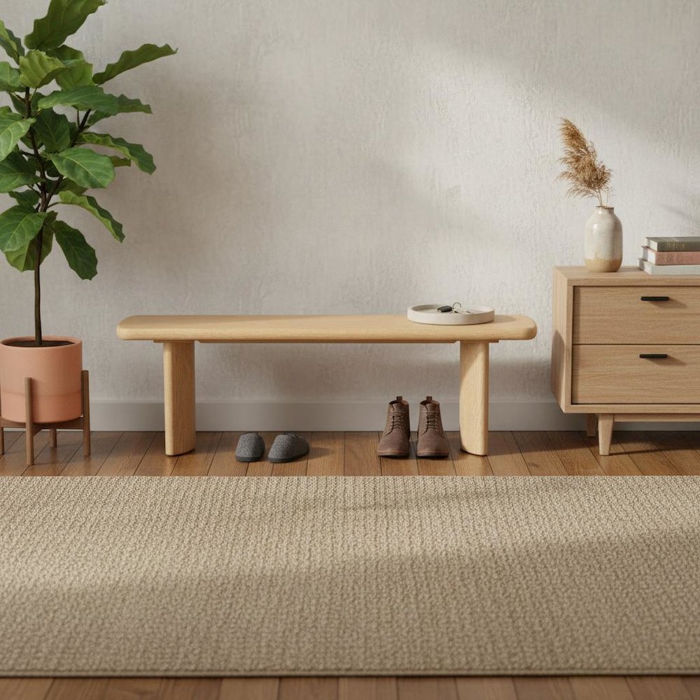 Light Oak Modern Dining Bench with Sturdy Frame and Comfortable Seating