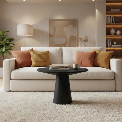 Black Modern Coffee Table with Floor Clearance and Sturdy Legs 22 Inch